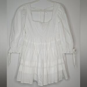 Mable White Puff Sleeve Dress
